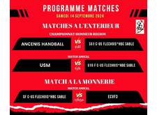 MATCHS DU WEEKEND 14/09/24