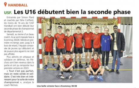 PRESSE - Les U16 à l'honneur